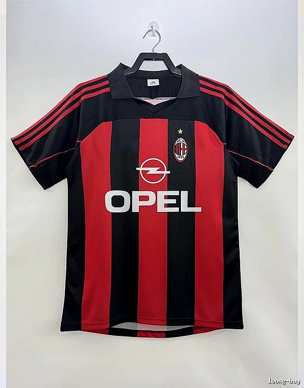 AC Milan Lightweight Retro soccer jersey Red Black Striped for Trend Styling
