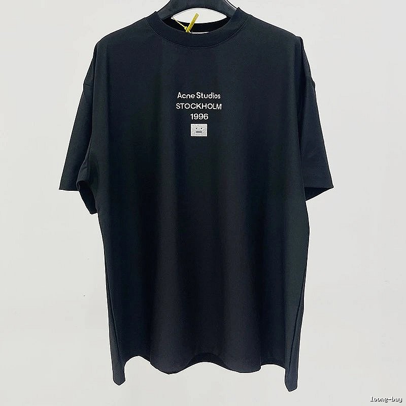 Acne Studios 2090-80 Black Style Ac908066 Stockholm Logo T-Shirt Airport Outfit