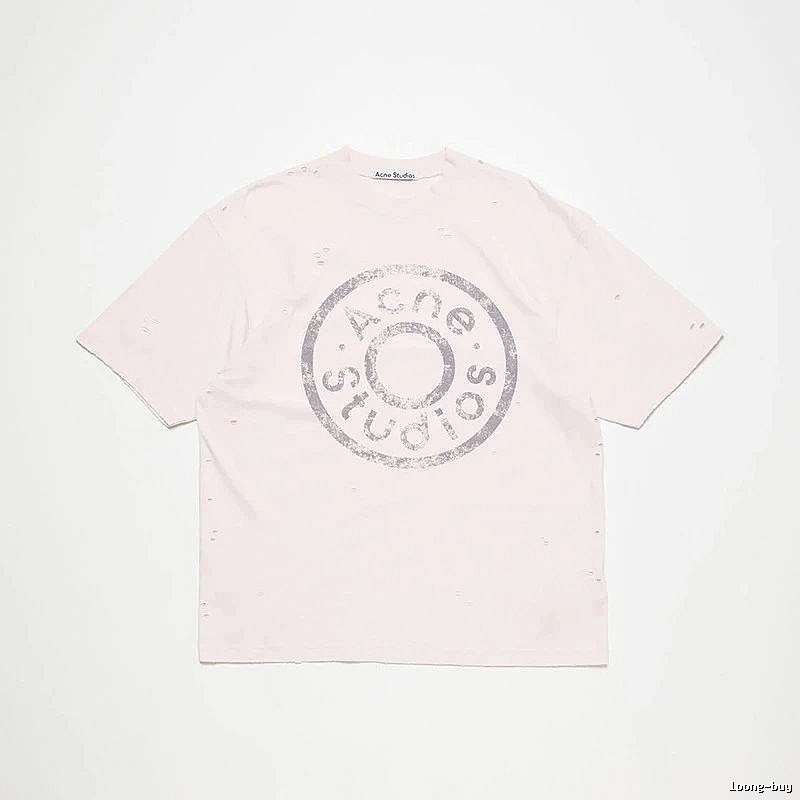 Acne Studios 2090-80 Pink Multicolor Pink Style Ac908041 Stockholm Logo T-Shirt Commuter Look