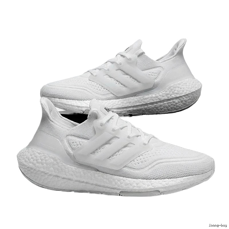Adidas minimalist style white running shoes