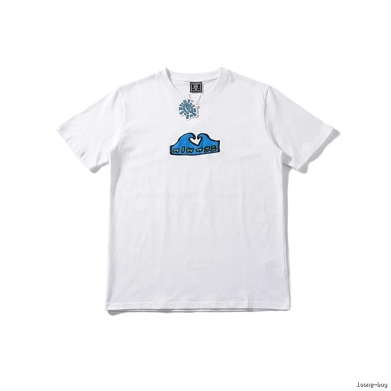 ADWYSD Wave Print Short-Sleeve White T-shirt