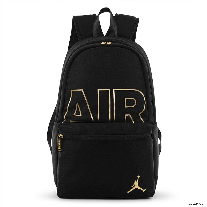 AIR JORDAN simple style black and gold backpack