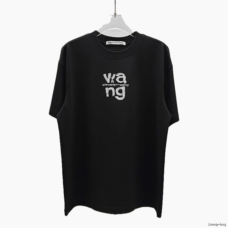 Alexander Wang Letter Print Cool Black T-Shirt