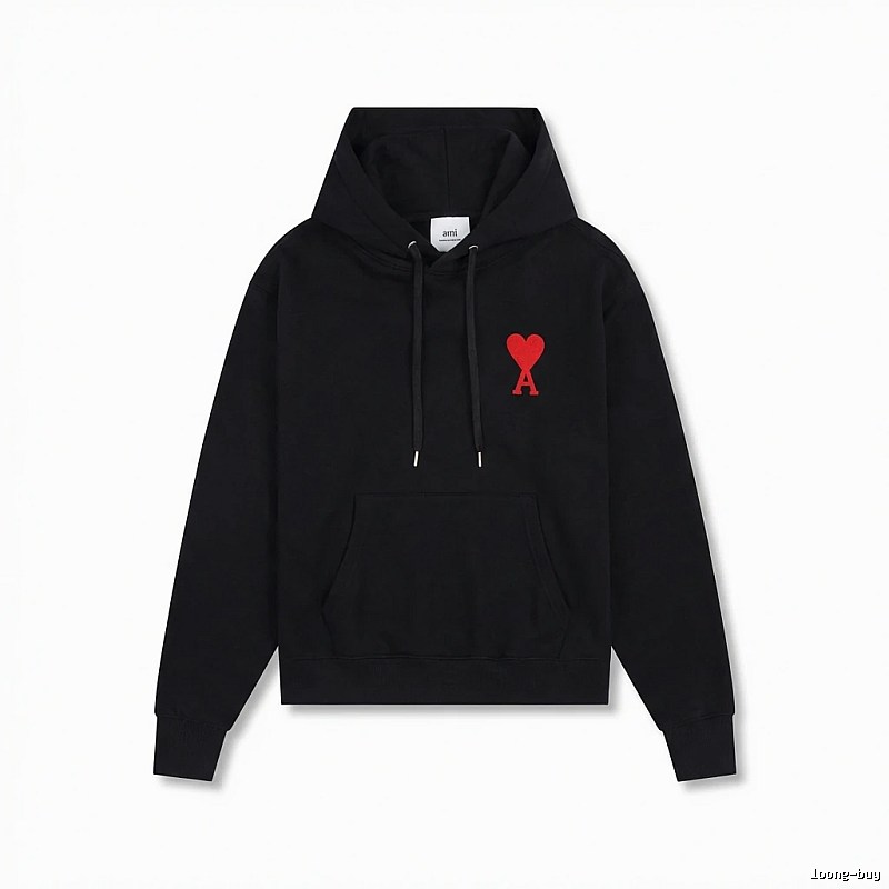 AMI Embroidered Heart Black Sweatshirt