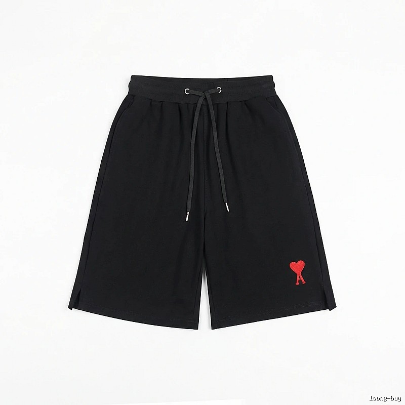 AMI Embroidered Love Heart Casual Shorts