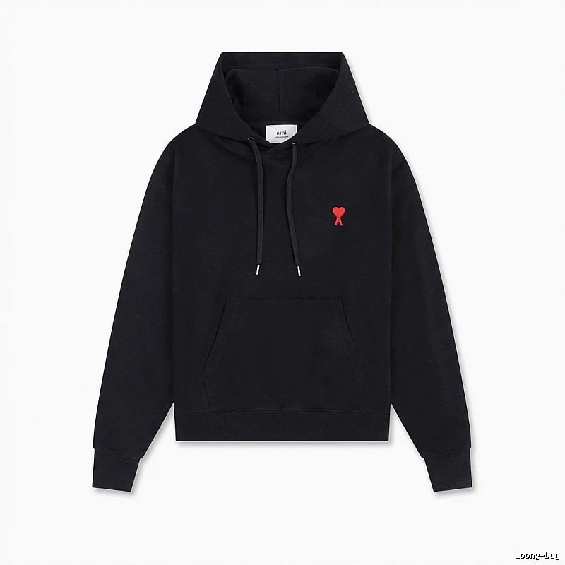 AMI Love Embroidery Trendy Brand Black Sweatshirt
