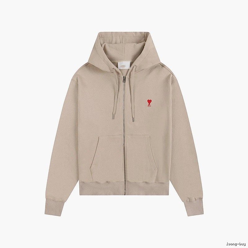 AMI Love Minimalist Style Beige Cardigan
