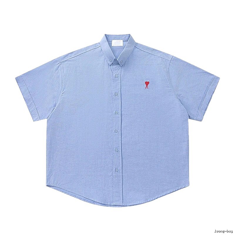 AMI Love Series Simple Style Blue Shirt