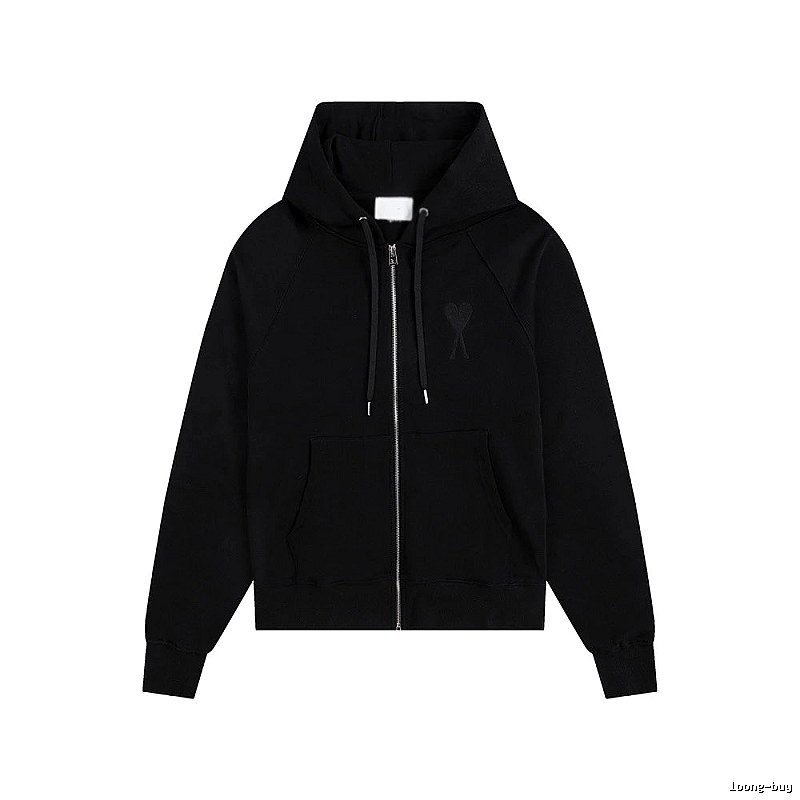 AMI Love Simple Style Black Hoodie