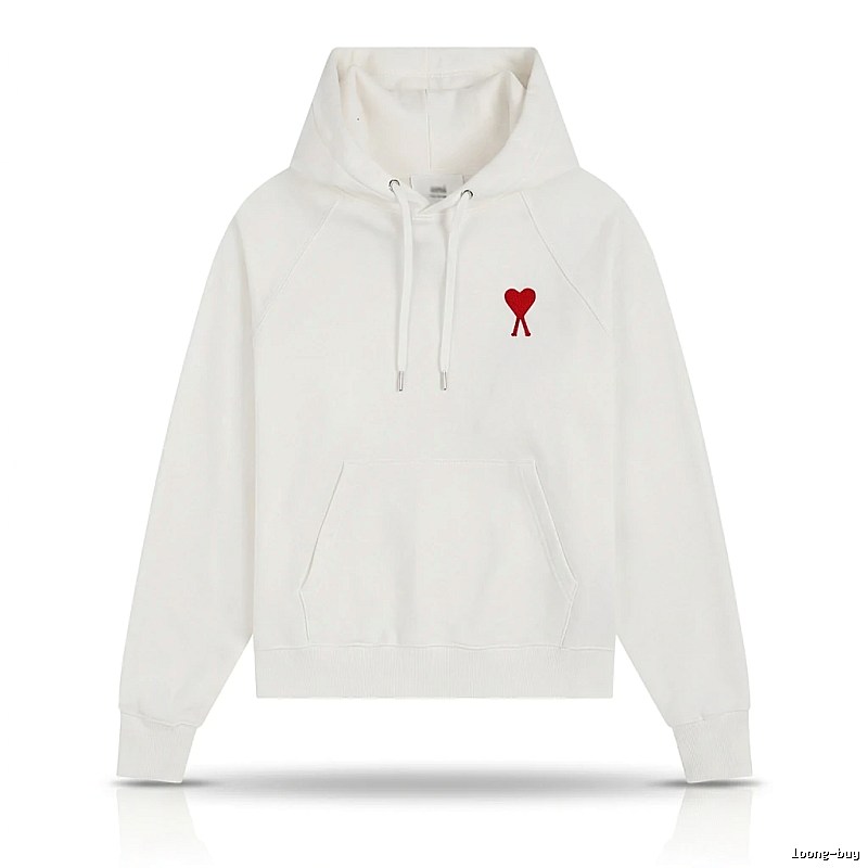AMI Love Simple White Hoodie