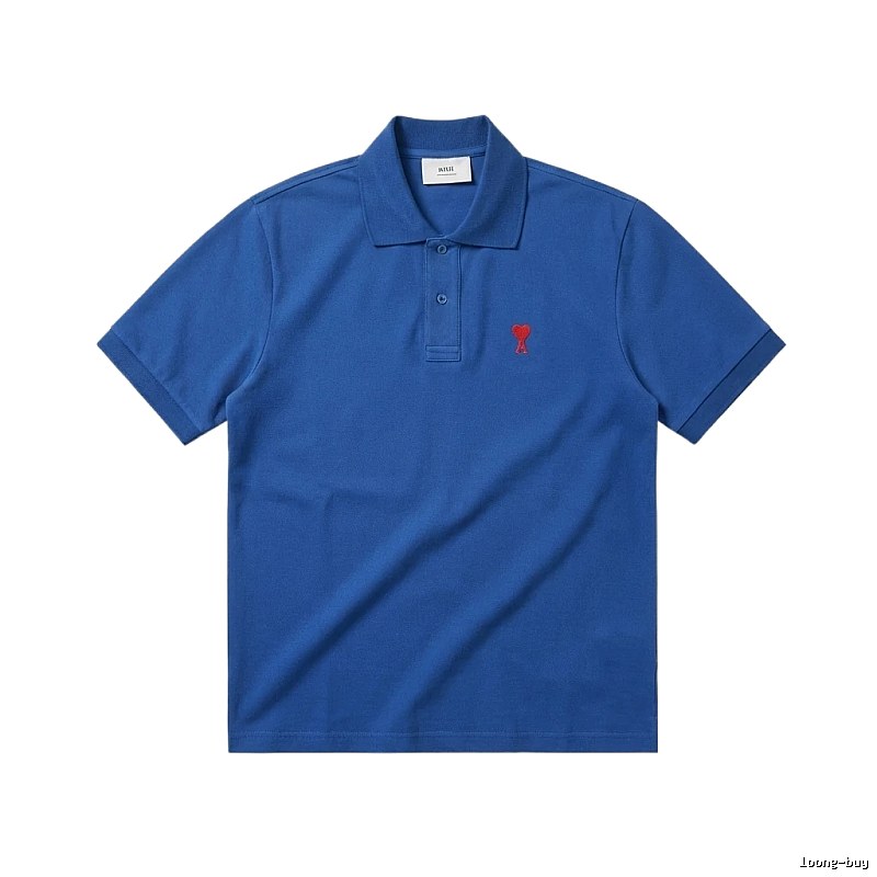 AMI Love Trend Brand Blue Polo Shirt
