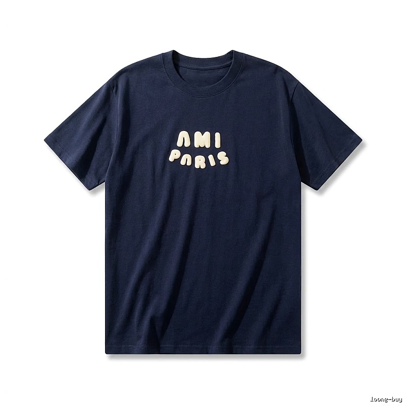 AMI minimalist style dark blue T-shirt