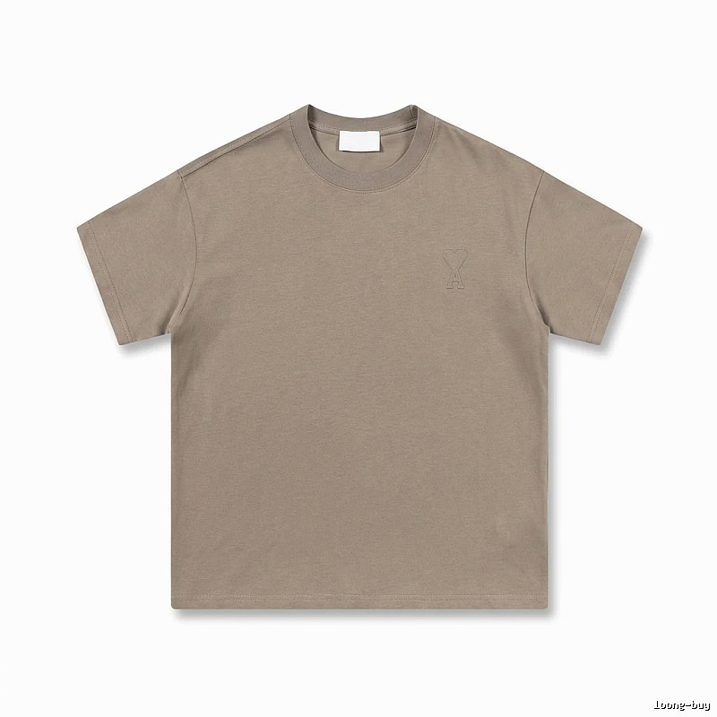 AMI minimalist style khaki T-shirt