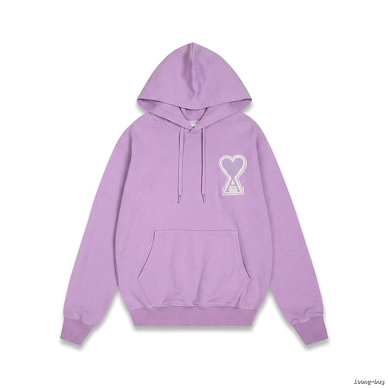 AMI series trendy brand light purple hoodie