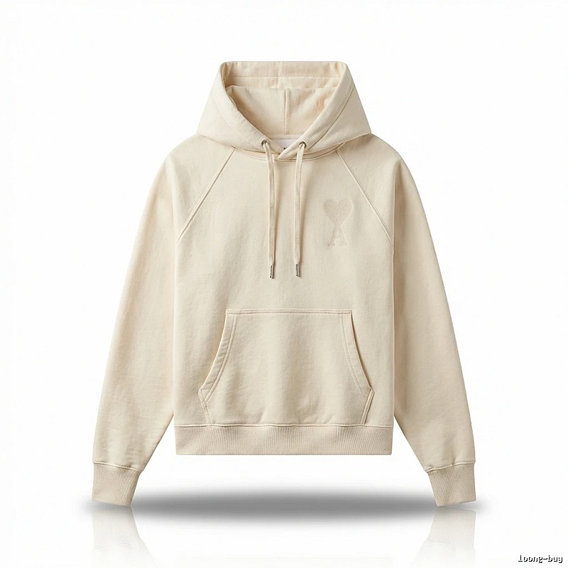 AMI simple and casual style off-white hoodie