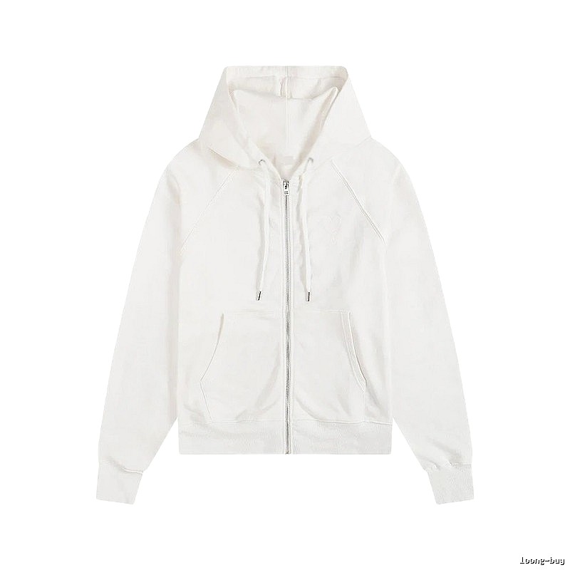 AMI simple style white hoodie