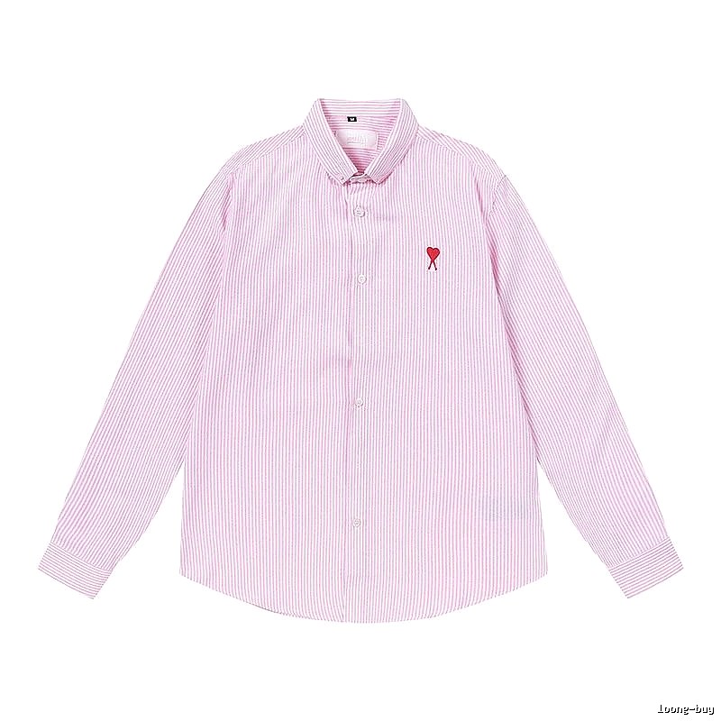 AMI Stripe Minimalist Style Pink Shirt