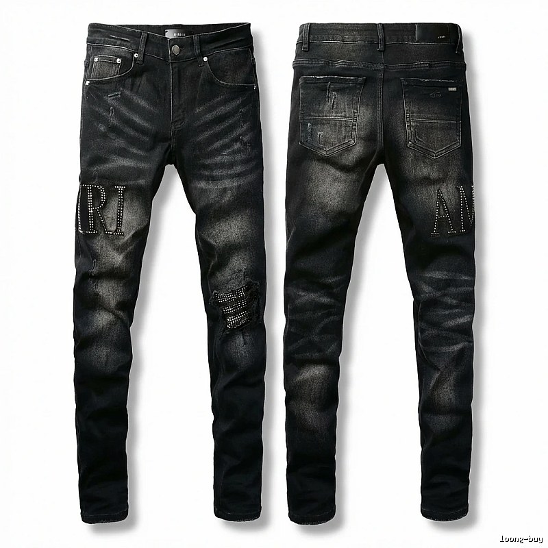 AMI trendy rivet style jeans