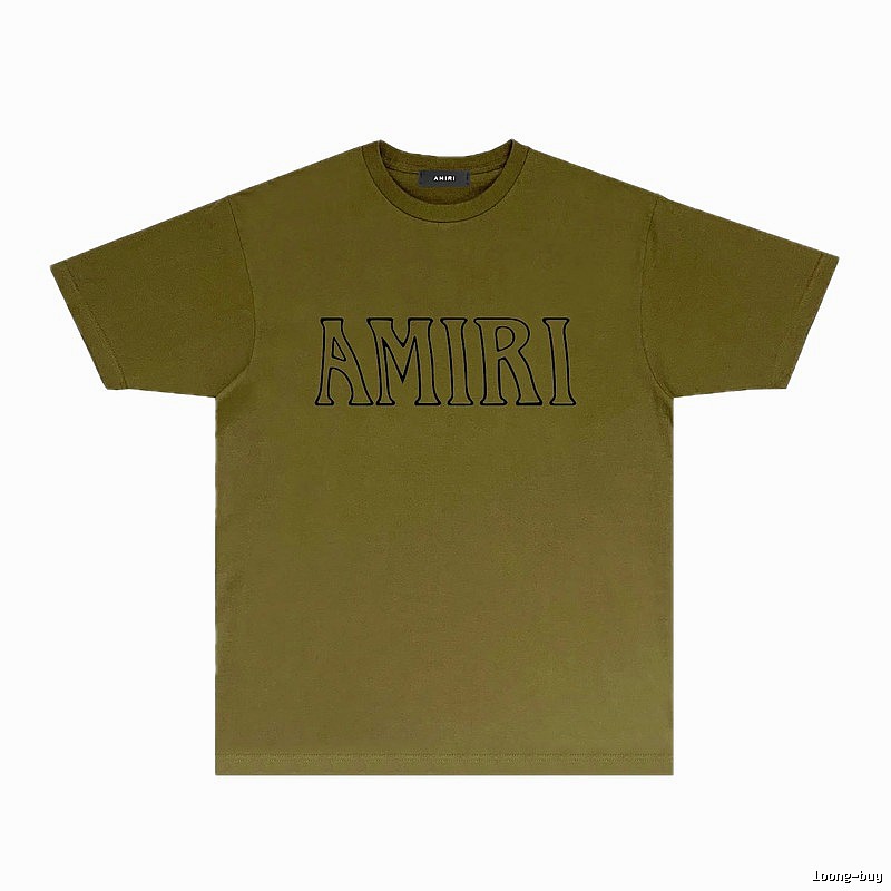 AMIRI Basic Style Minimalist Olive Green T-shirt