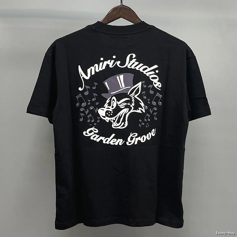 Amiri Black White Records Graphic T-Shirt Sport Casual