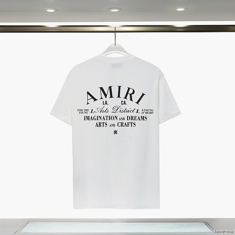 Amiri Casual Graphic T-shirt White Blue Amiri for Comfortable Styling