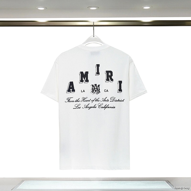 Amiri Daily Graphic T-shirt White Blue Amiri with Visual Detail
