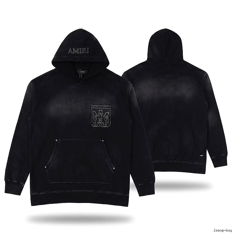 AMIRI distressed black hoodie