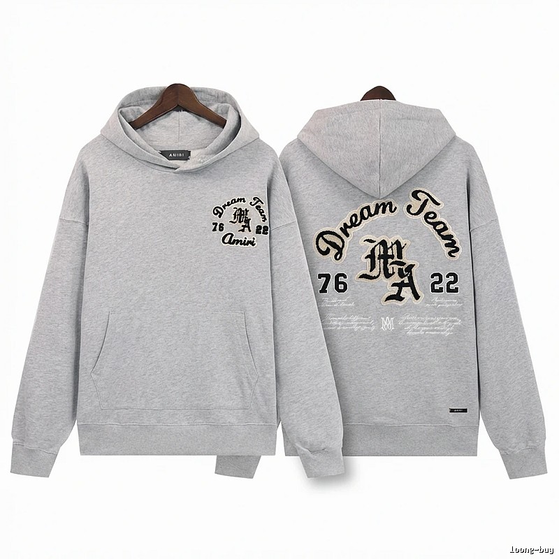 AMIRI Dream Team retro-style grey hoodie