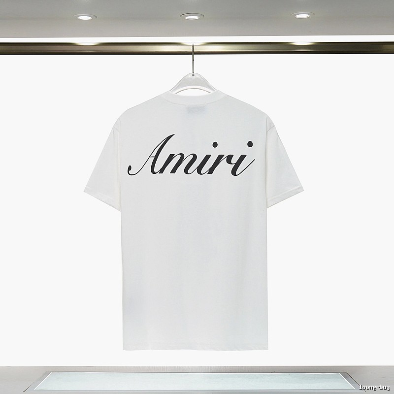Amiri Easy Match Graphic T-shirt White Blue Amiri for Leisure Wear