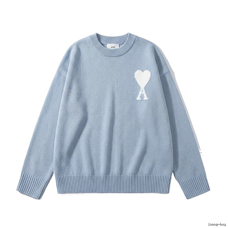 AMIRI Love Simple Style Blue Sweater