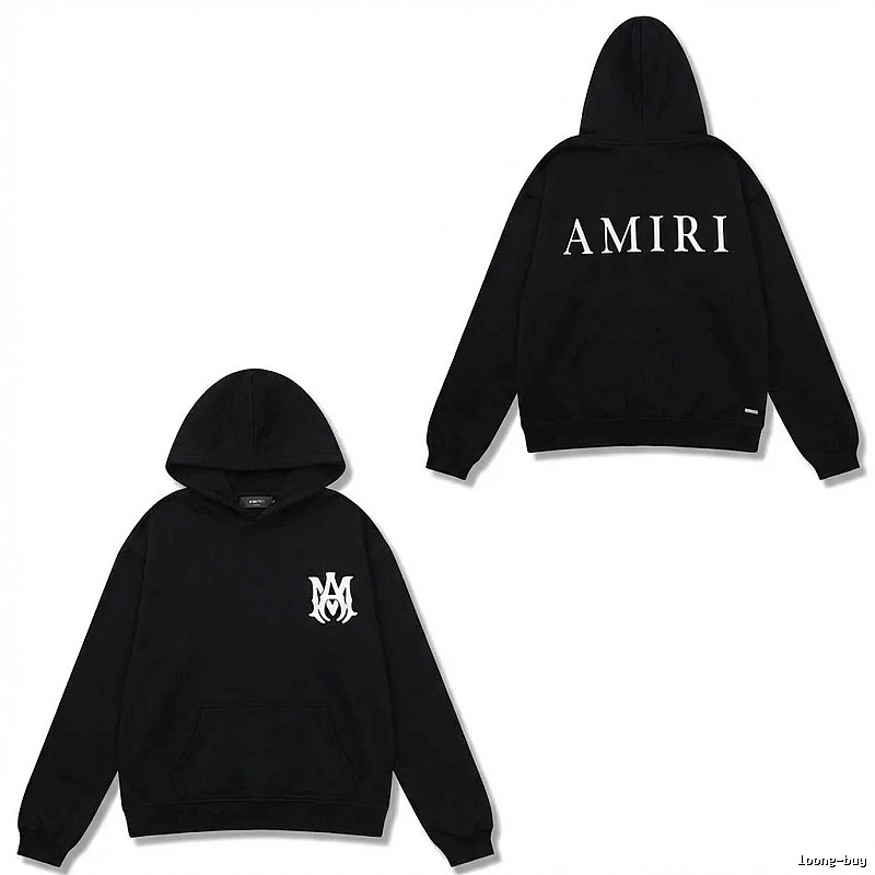 AMIRI minimalist style black hoodie