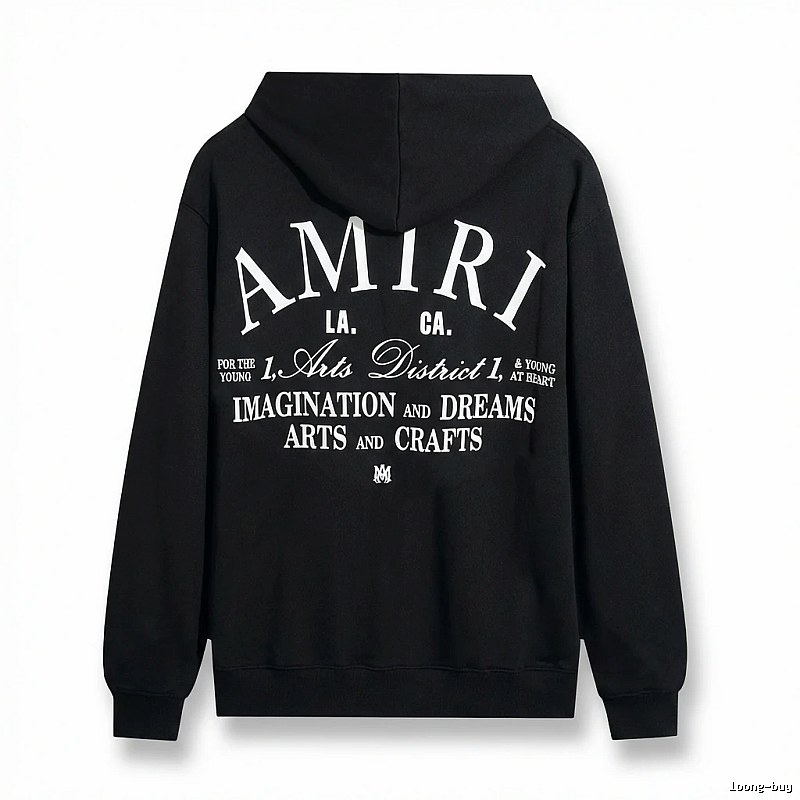 AMIRI printed style black hoodie