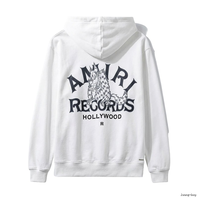 AMIRI RECORDS Series White Trendy and Cool Sweatshirt