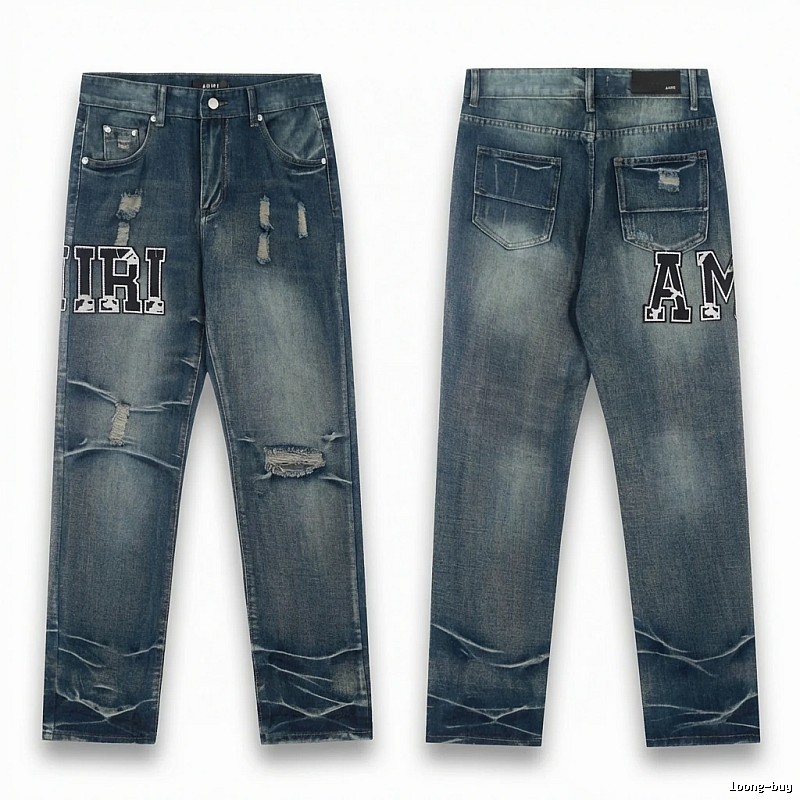 AMIRI ripped denim blue jeans
