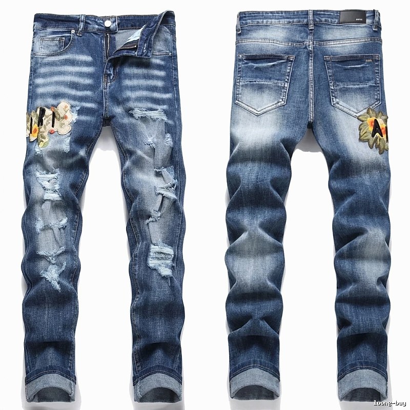AMIRI Ripped Embroidered Jeans