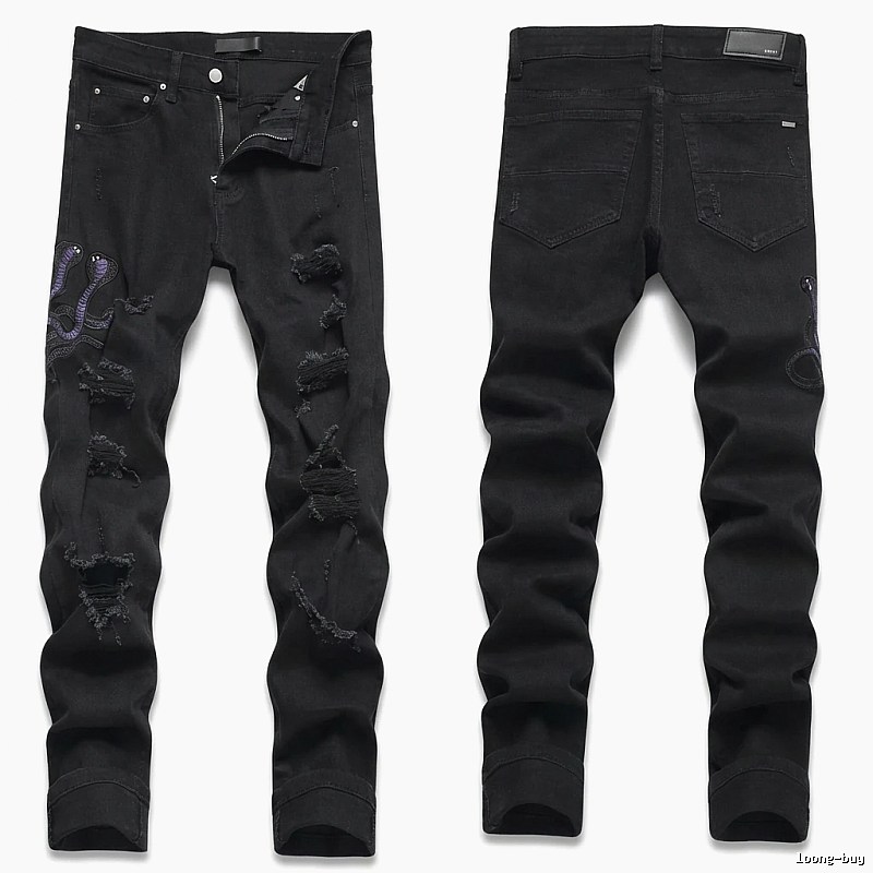 AMIRI Ripped Trendy Black Pants