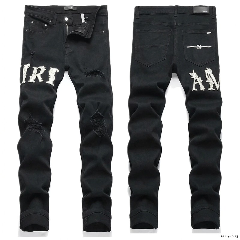 AMIRI Trendy Black Jeans with Holes