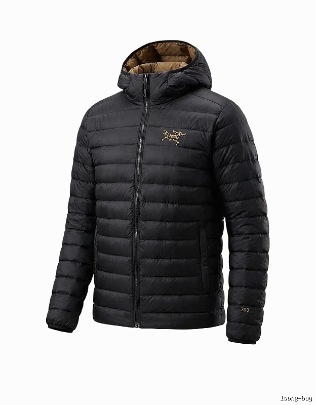 Arc'teryx lightweight trendy black down jacket