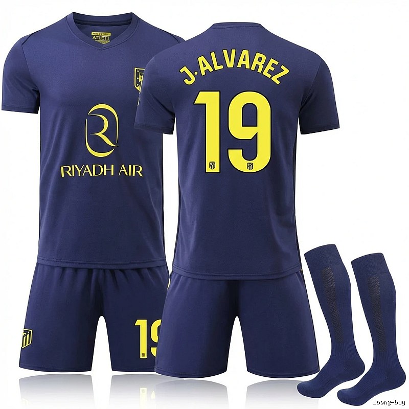 Atletico Madrid No. 19 dark blue football jersey