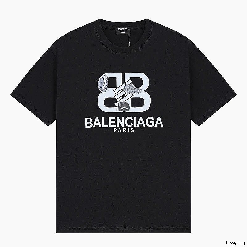 Balenciaga BB Print Short-sleeve Shirt
