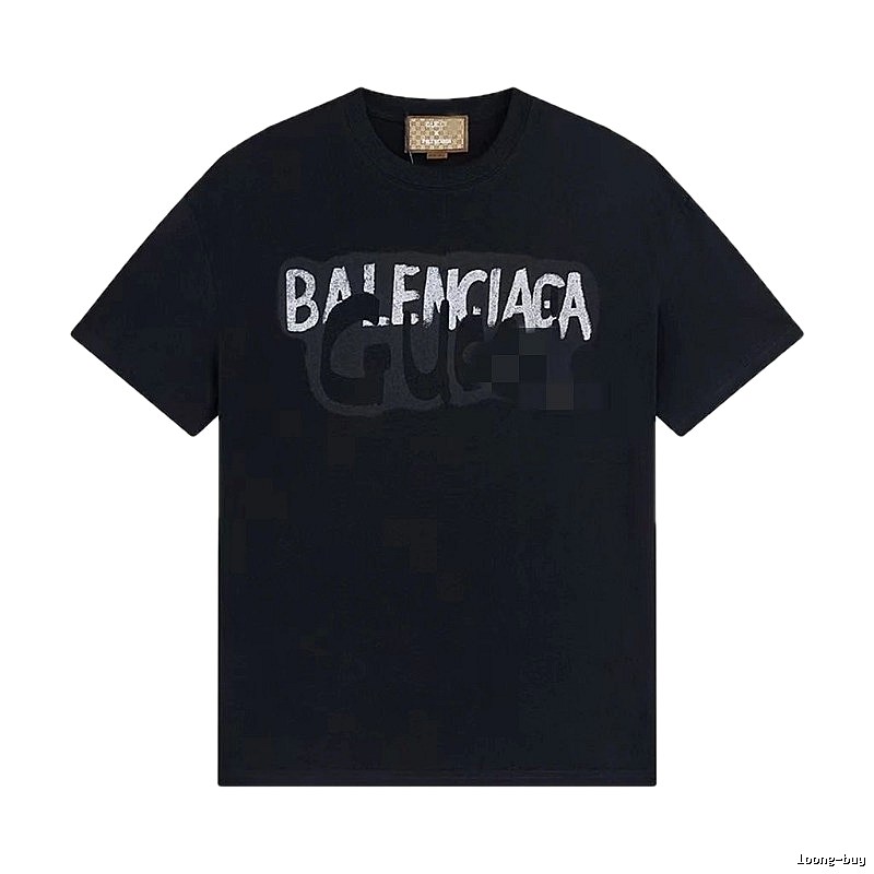 Balenciaga Co-branded Graffiti-style Black T-Shirt
