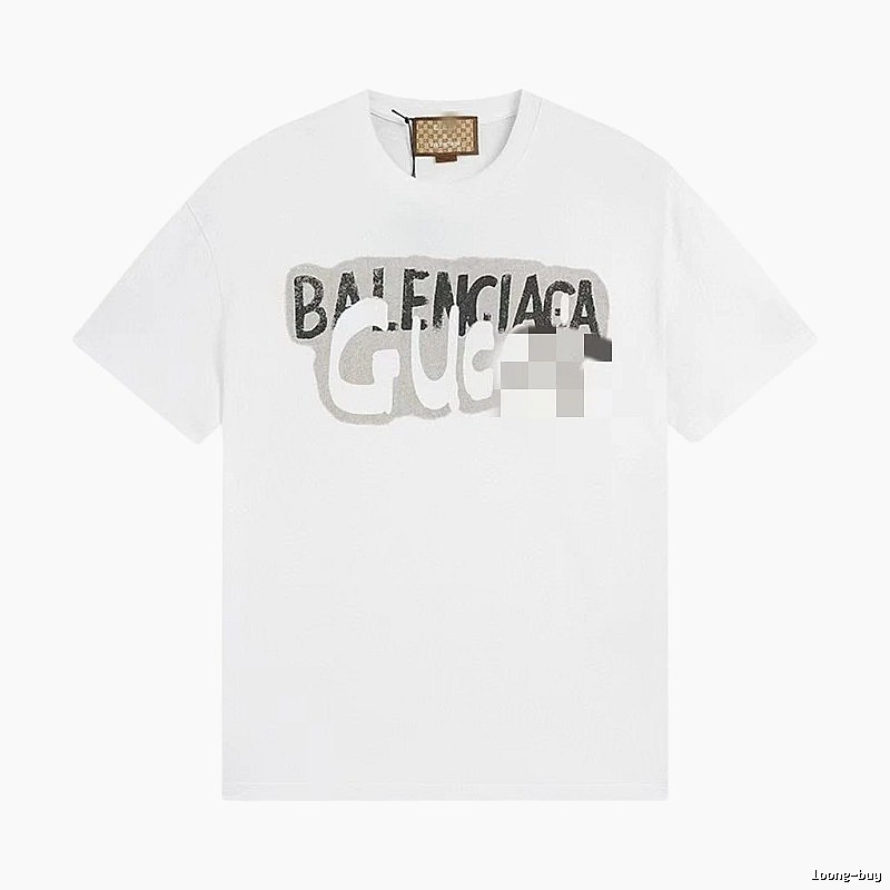 Balenciaga Co-branded Graffiti-style White T-Shirt