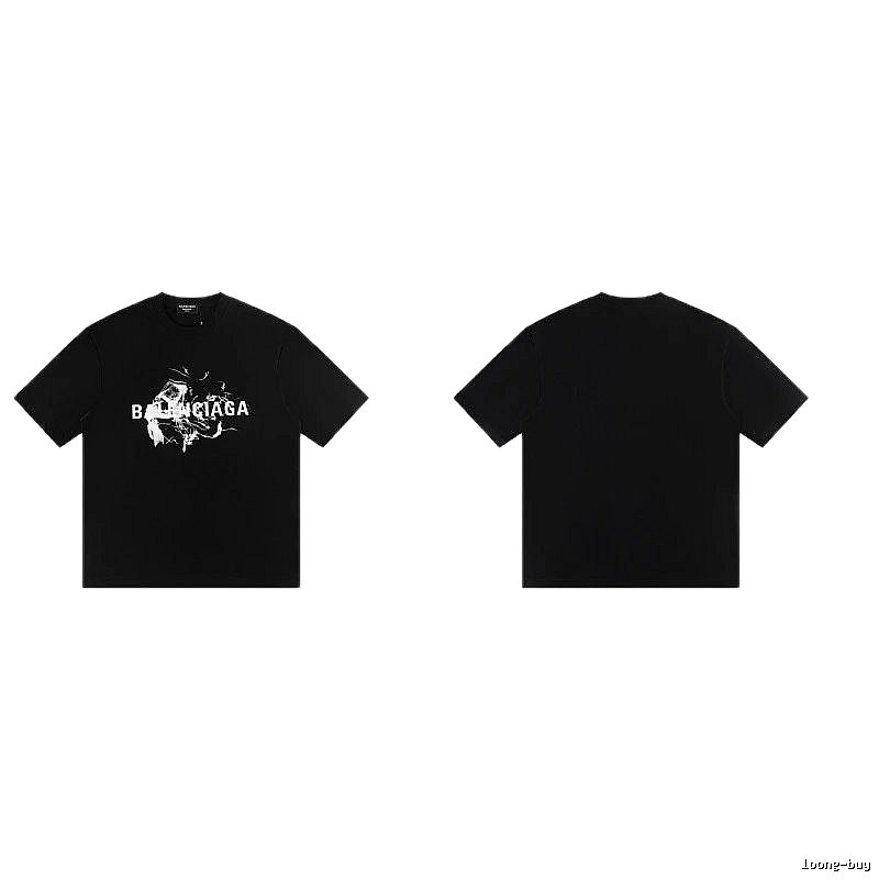 Balenciaga Distressed Print Cool Trendy Black T-Shirt