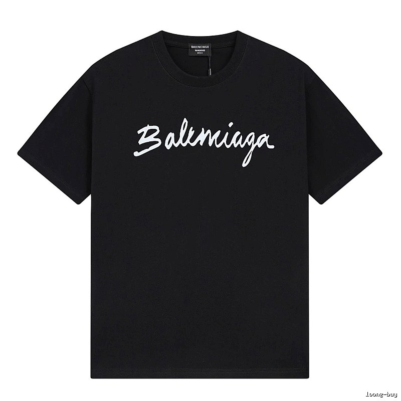 Balenciaga Handwritten Trendy Style Black T-shirt