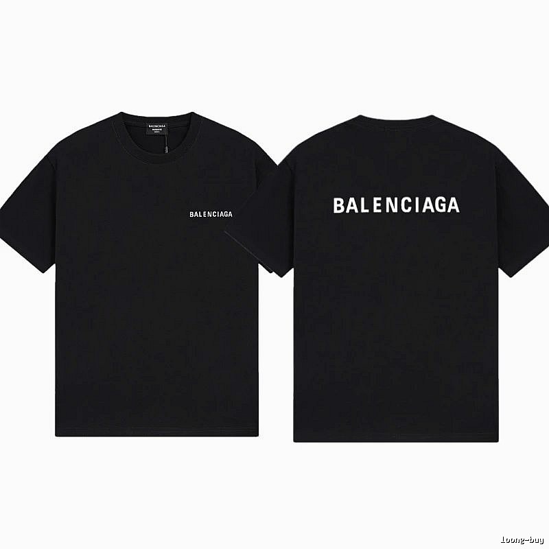 Balenciaga Letter Print Minimalist Style Black T-shirt