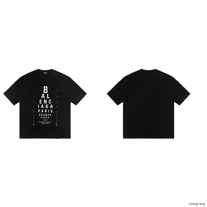 Balenciaga Letter Print Street Style Black T-Shirt