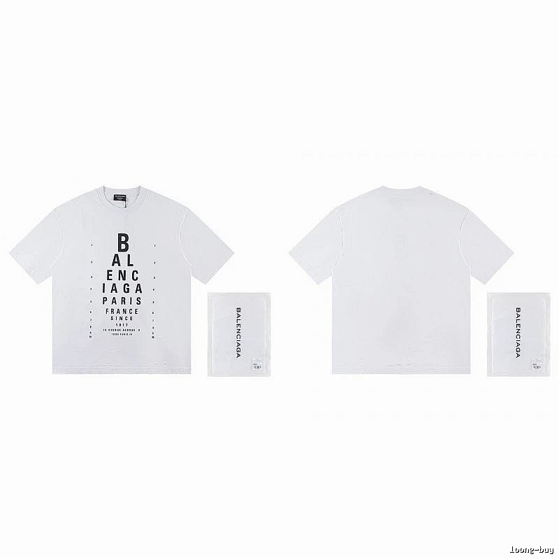 Balenciaga Letter Print Street Style White T-Shirt