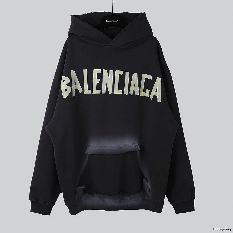 Balenciaga letter-style black sweatshirt