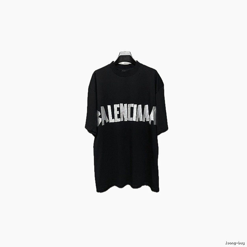 Balenciaga letter-style black T-shirt