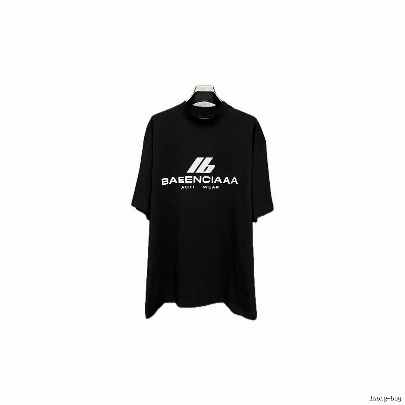 Balenciaga letter-style black T-shirt